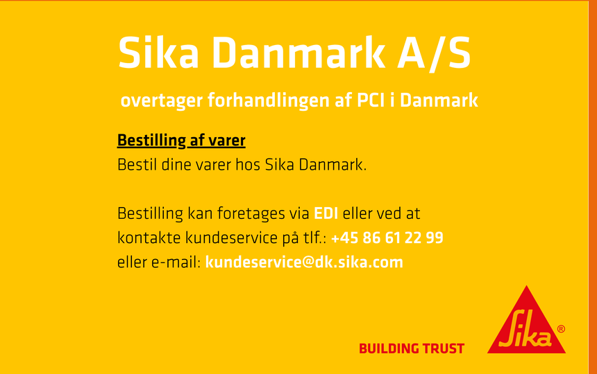 PCI forhandles af Sika Danmark